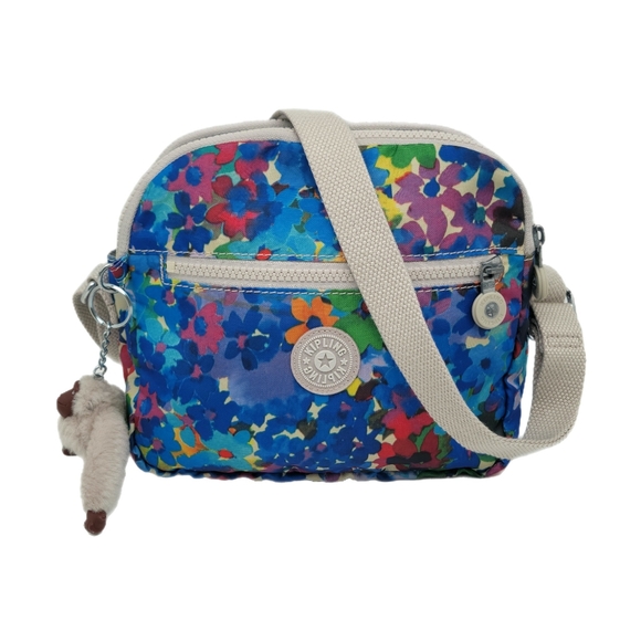 Kipling Keefe Summer Meadow Crossbody Bag Triple Pocket - Picture 1 of 9